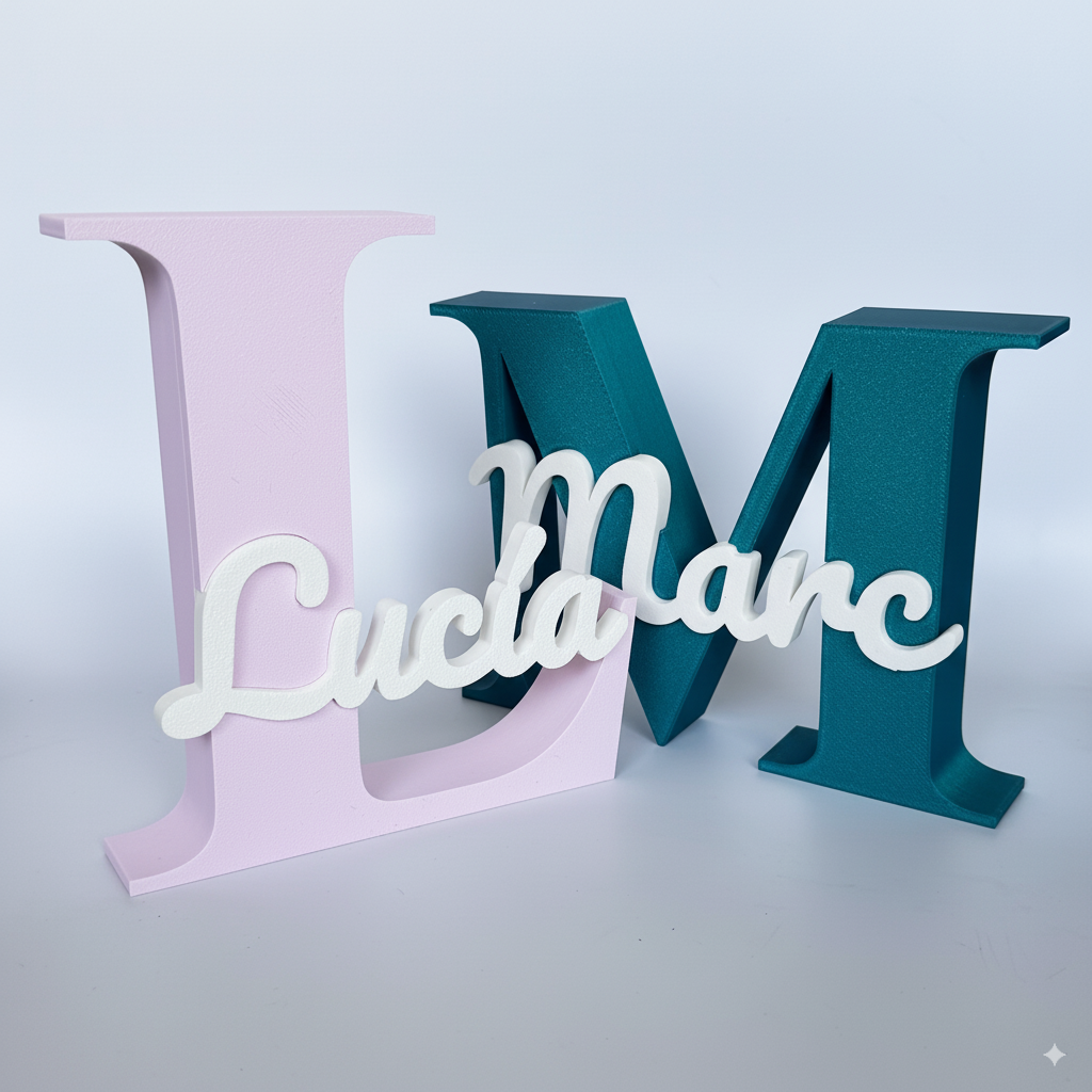 Iniciales 3D con Nombre Personalizado