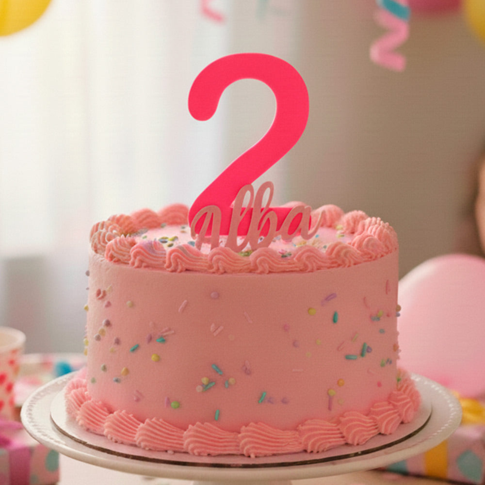 Topper tarta de cumpleaños personalizado en 3D