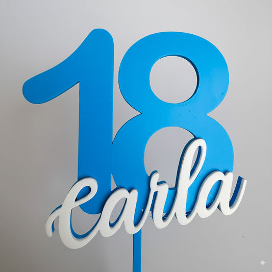 Topper tarta de cumpleaños personalizado en 3D