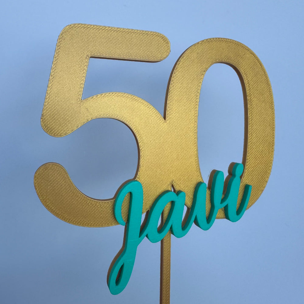 Topper tarta de cumpleaños personalizado en 3D