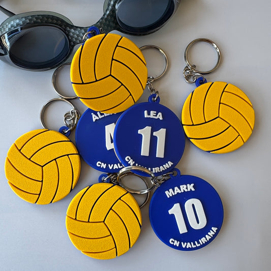 Llavero 3D Waterpolo con tu nombre, dorsal y club