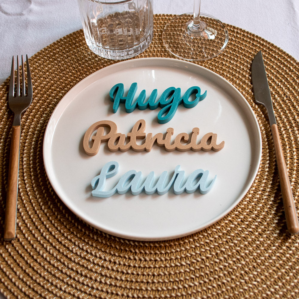 Marcasitios 3D personalizados para eventos y bodas