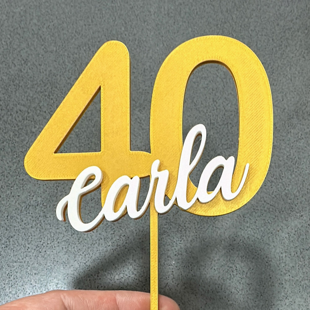 Topper tarta de cumpleaños personalizado en 3D