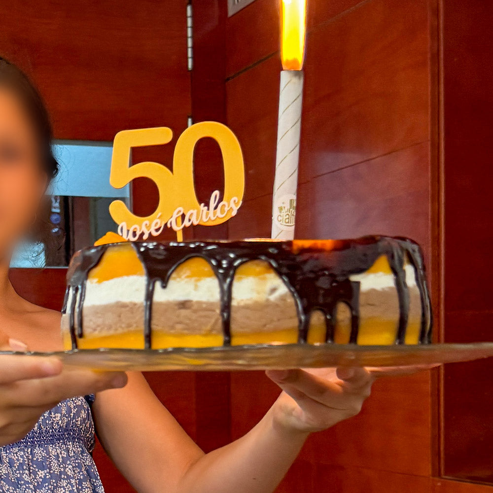 Topper tarta de cumpleaños personalizado en 3D