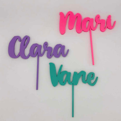 Topper tarta de cumpleaños personalizado en 3D solo nombre