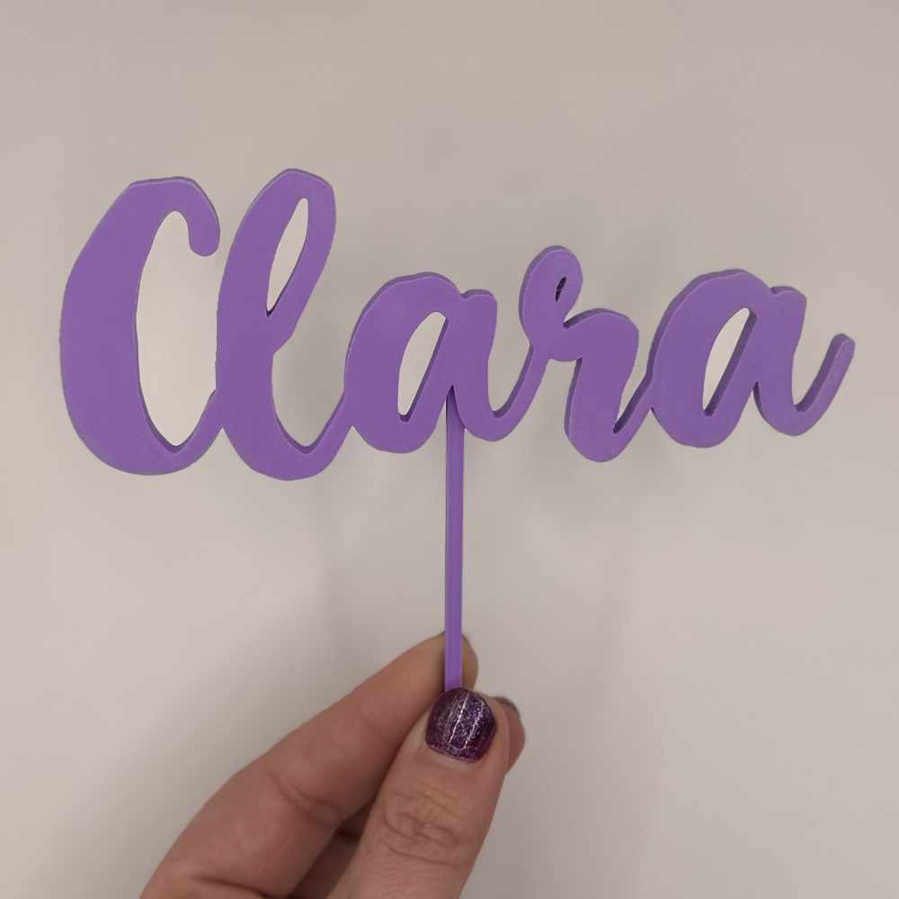 Topper tarta de cumpleaños personalizado en 3D solo nombre