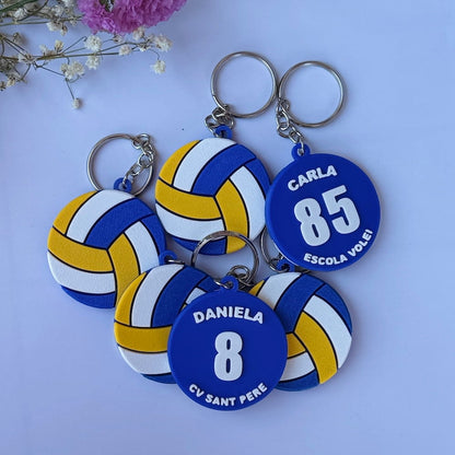 Llavero 3D Voleibol con tu nombre, dorsal y club