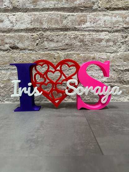 Letras personalizadas corazón