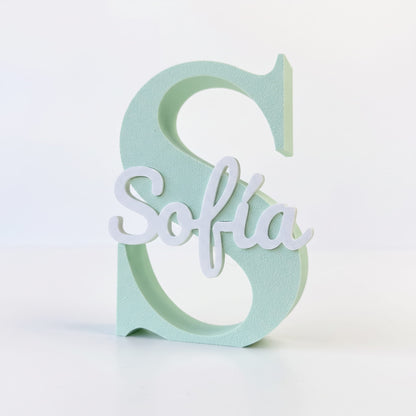 Inicial S con nombre Sofia en color 220 - Menta