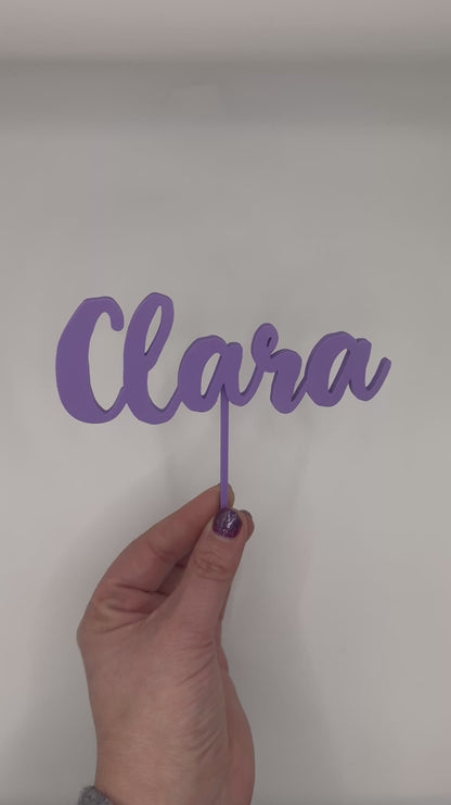 Topper tarta de cumpleaños personalizado en 3D solo nombre